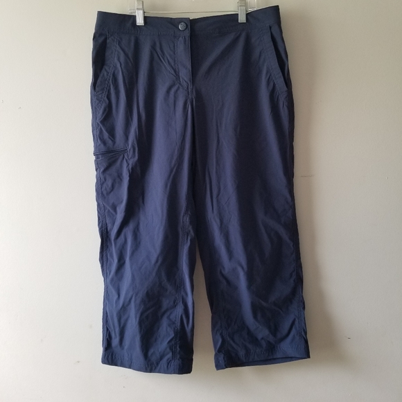 Ll Bean Cropped Water Repellent Comfort Trail Pants Navy Blue 6 - Picture 3 of 13